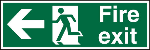 Fire Exit Sign with Left Arrow Plastic 20 x 60 cm