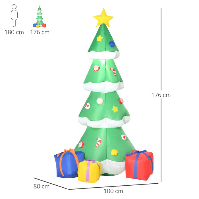 HOMCOM Christmas Tree Inflatable Multicolour 39 x 176 cm