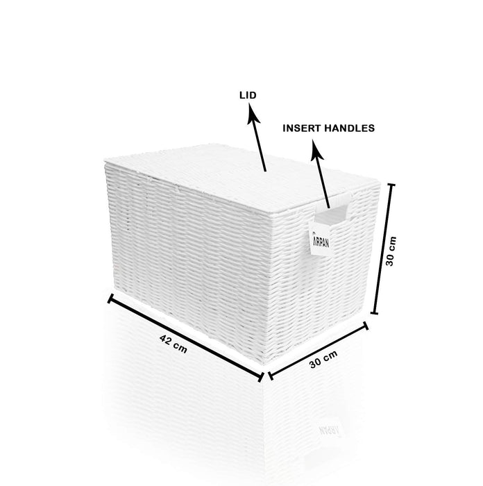 ARPAN Laundry Basket Plastic WB-9688S2 White 37 x 26 x 26 cm