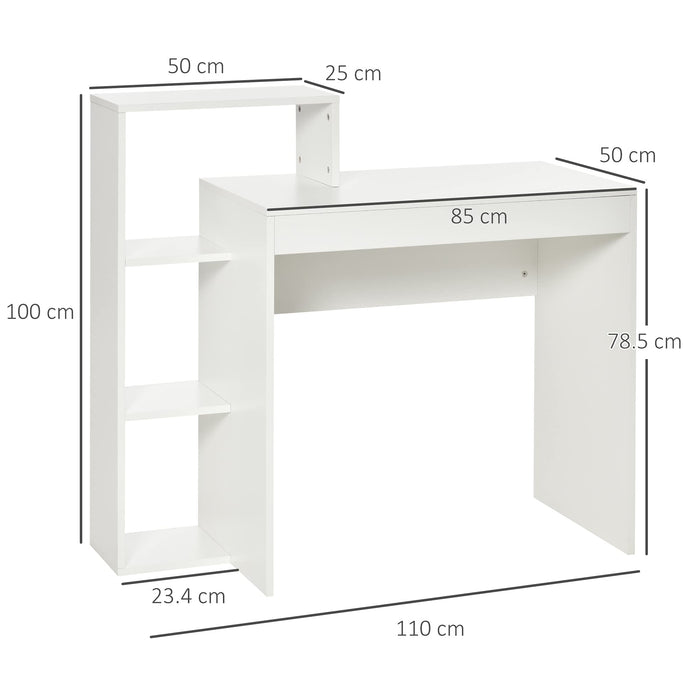 HOMCOM Desk White 500 x 1,000 mm