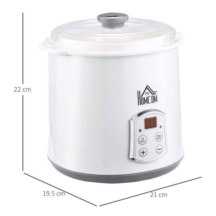 HOMCOM Yoghurt Maker 2 L 20 W PC (Polycarbonate), PP (Polypropylene) White