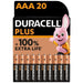 Duracell Batteries Plus 100 AAA Pack of 20