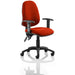 Dynamic Tilt & Lock Task Operator Chair Height Adjustable Arms Eclipse Plus II Tabasco Red Seat Without Headrest High Back