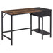 HOMCOM Computer Desk Rustic Brown, Black 600 x 750 mm