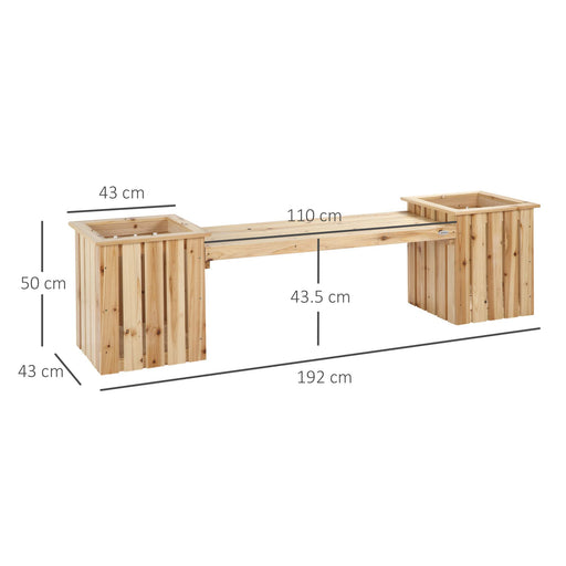 OutSunny Bench Fir 430 x 1,920 x 500 mm Natural wood finish