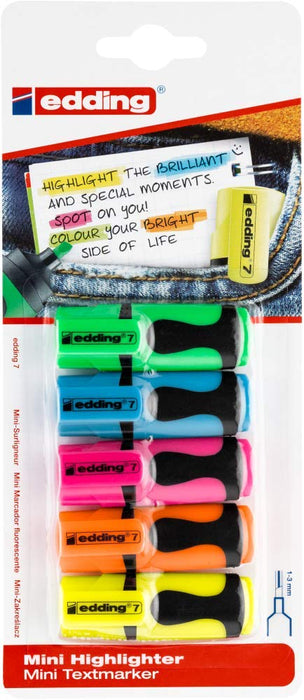 edding Mini Highlighter Assorted Pack of 5