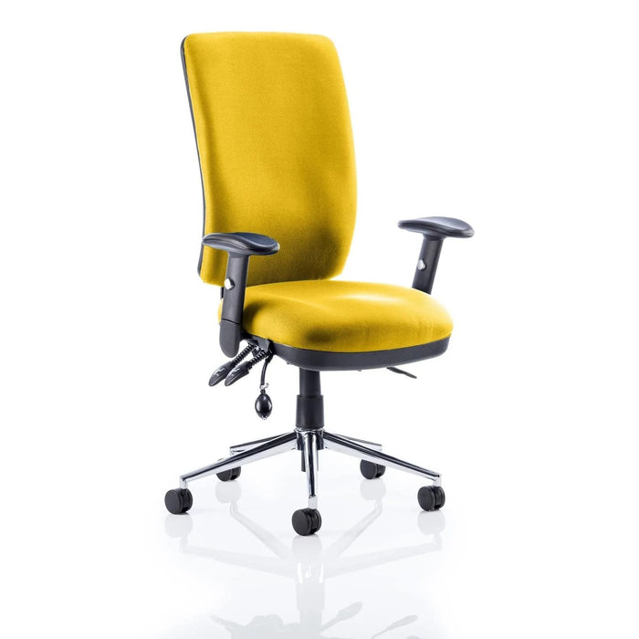 dynamic Triple Lever Ergonomic Office Chair with Adjustable Armrest and Seat Chiro High Back Senna Yellow