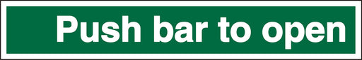 Exit Sign Push Bar To Open Self Adhesive Plastic 5 x 30 cm