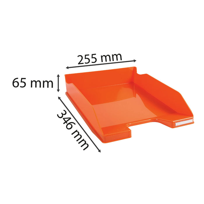 Exacompta Letter Tray Combo Midi Glossy Tangerine Pack of 6