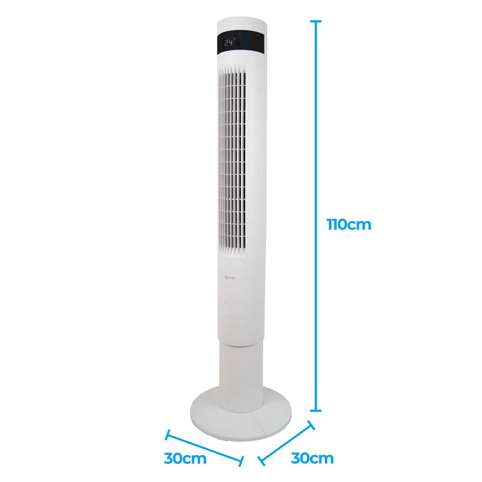 igenix Tower Fan IGFD6043W Non Height Adjustable Main 50 W Plastic White 3 30 x 30 x 110 cm