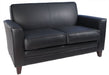 Newport 2 Seater Leather Faced Reception Sofa Black - N3562