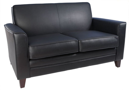 Newport 2 Seater Leather Faced Reception Sofa Black - N3562