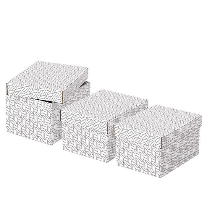 Esselte Home Storage and Gift Box 628280 Small 100% Recycled Cardboard White 200 x 255 x 150 mm Pack of 3