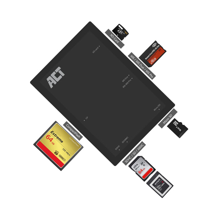 ACT Card Reader Ac6370 Micro Sd,Sd,Sdhc,Sdxc Black