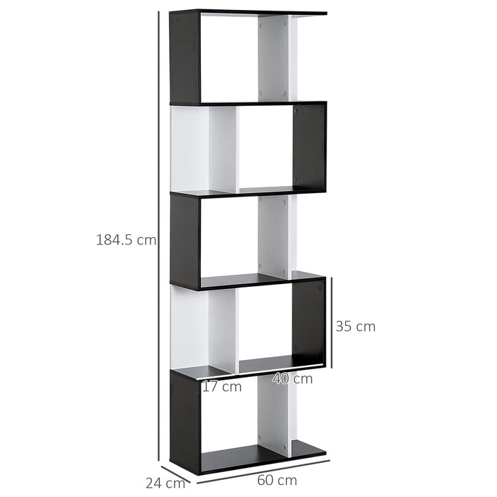 HOMCOM Shelf 833-450BK Black 240 x 600 x 1,845 mm