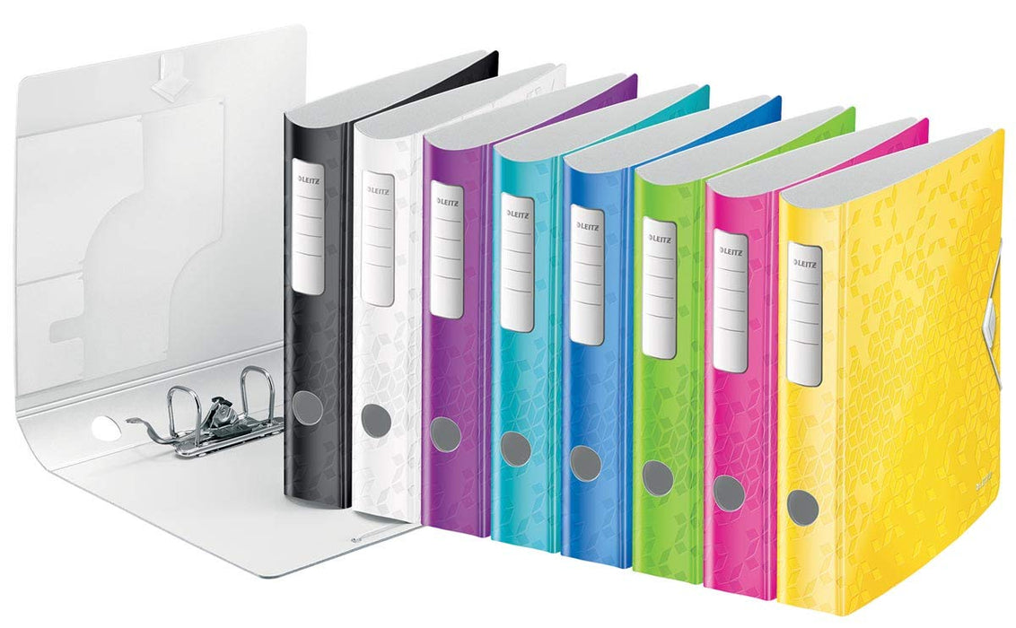 Leitz 180° Active WOW Lever Arch File A4 60 mm Assorted 2 ring 1107 Polyfoam Portrait Pack of 5