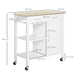 HOMCOM Kitchen Cart MDF (Medium-Density Fibreboard), Pine Wood White 890 x 400 x 840 mm