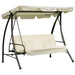 OutSunny 3 Seater Swing Bench Cream, White