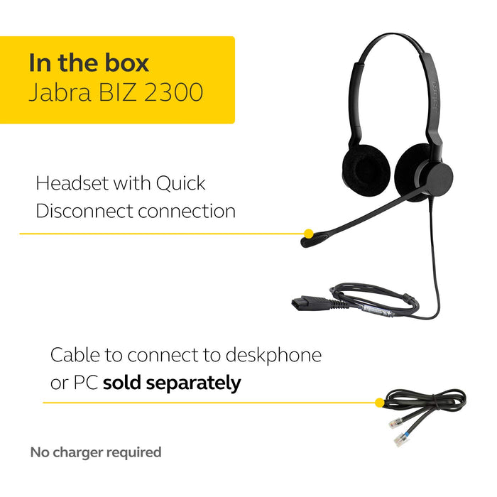 Jabra BIZ 2300 QD Siemens Duo - Headset - on-ear - wired