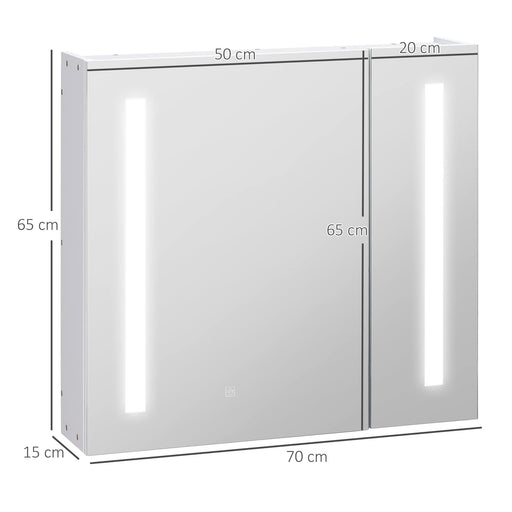 kleankin Mirror Cabinet MDF (Medium-Density Fibreboard) White 70 x 15 x 65 cm