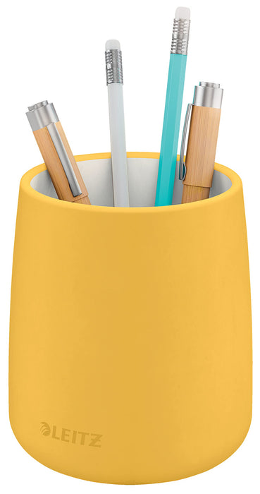 Leitz Pencil Pot Cosy Ceramic Warm Yellow 108 x 87 x 87 mm