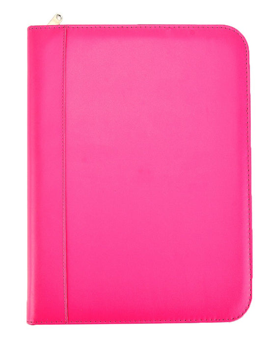 Arpan A4 4 ring Pink Conference Folder with soft padded cover and calculator