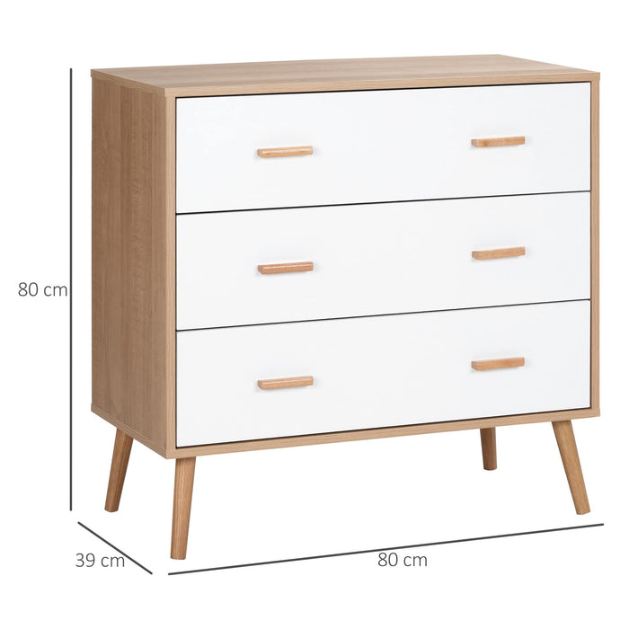 HOMCOM Drawer Chest White 390 x 800 mm