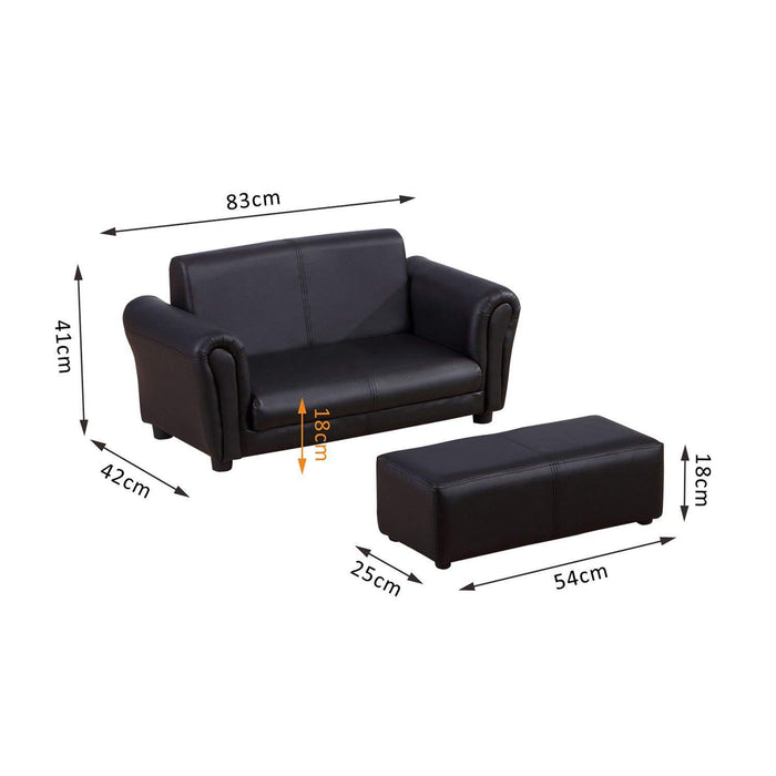 HOMCOM Kids Sofa Black 410 x 83 mm