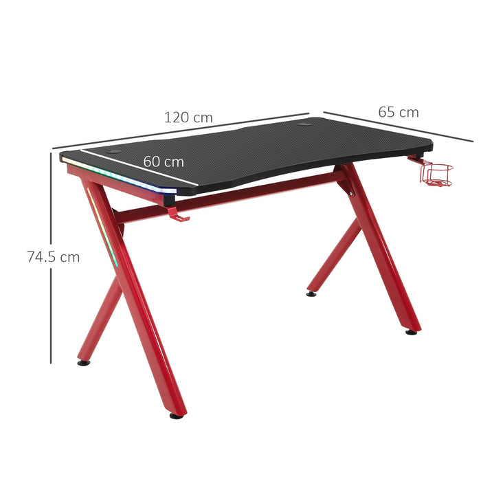 HOMCOM Gaming Desk Red 650 x 745 mm