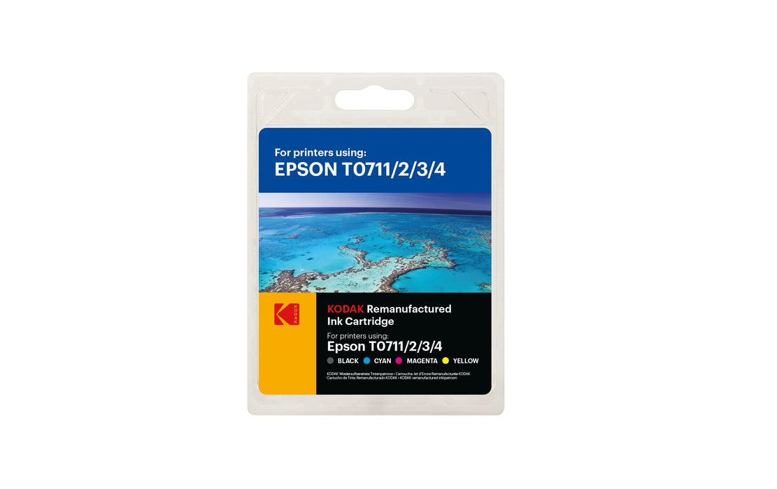 Kodak Ink Cartridge Compatible with Epson C13T07154012 T0715 Black, Cyan, Magenta, Yellow Pack of 4