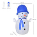 HOMCOM Christmas Snowman Inflatable White 80 x 180 cm