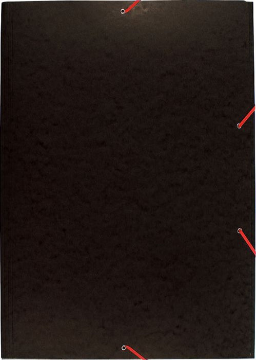 Exacompta 3 Flap Folder 59651E A2 Black Mottled Pressboard 44 x 62 cm Pack of 10