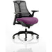 Dynamic Synchro Tilt Task Operator Chair Height Adjustable Arms Flex Black Back, Tansy Purple Seat, Black Frame Without Headrest High Back