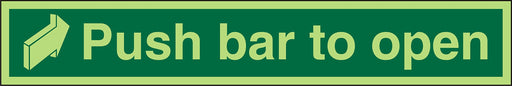 Exit Sign Push Bar To Open with Right Arrow Plastic 10 x 60 cm