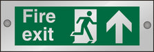 Fire Exit Sign with Up Arrow Self Adhesive Acrylic Green 10 x 30 cm