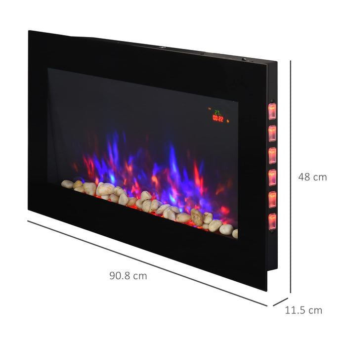 HOMCOM Electronic LED Fireplace 11.5 x 48 cm