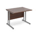 Rectangular Straight Desk with Cantilever Legs Walnut Wood Silver Maestro 25 1000 x 800 x 725mm