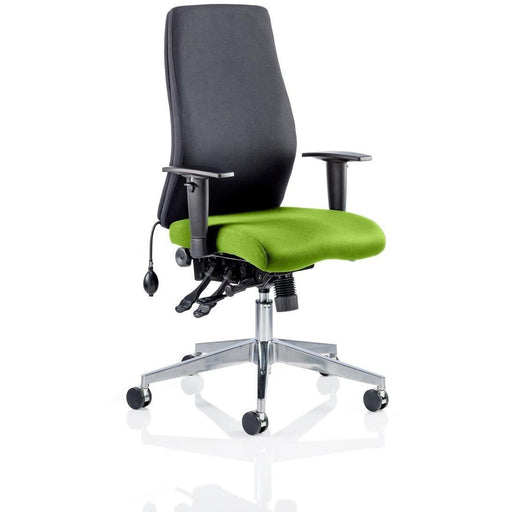 Dynamic Independent Seat & Back Posture Chair Height Adjustable Arms Onyx Ergo Myrrh Green Seat Without Headrest High Back