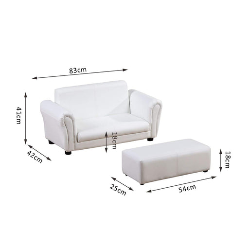 HOMCOM Kids Sofa White 410 x 83 mm