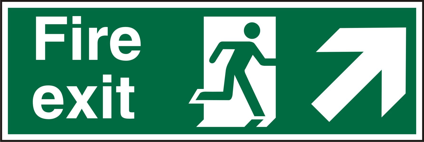 Fire Exit Sign Up Right Arrow Vinyl 15 x 45 cm