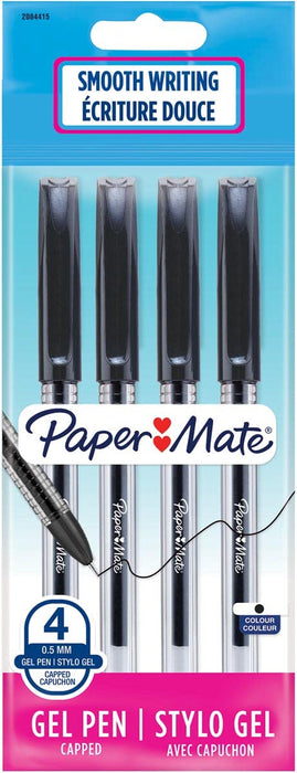 Papermate Jiffy 0.5 mm Gel Pen Needlepoint Black 2084415 Pack of 4