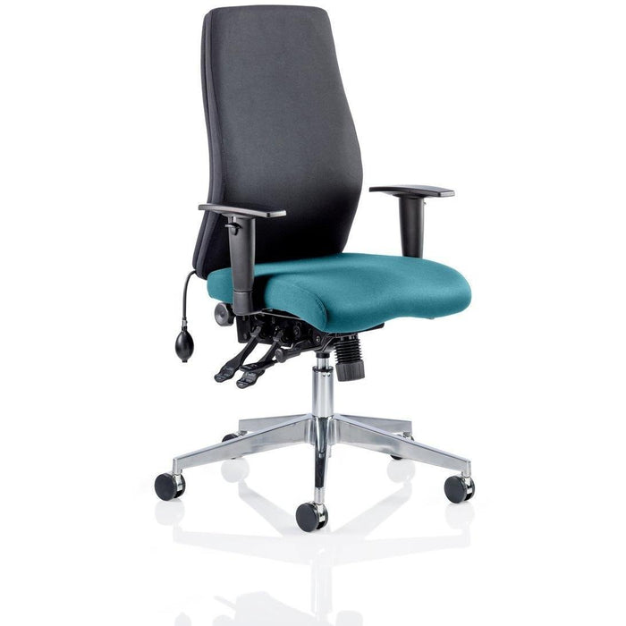 Dynamic Independent Seat & Back Posture Chair Height Adjustable Arms Onyx Ergo Maringa Teal Seat Without Headrest High Back