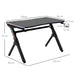 HOMCOM Gaming Desk Steel Black 666 x 750 mm