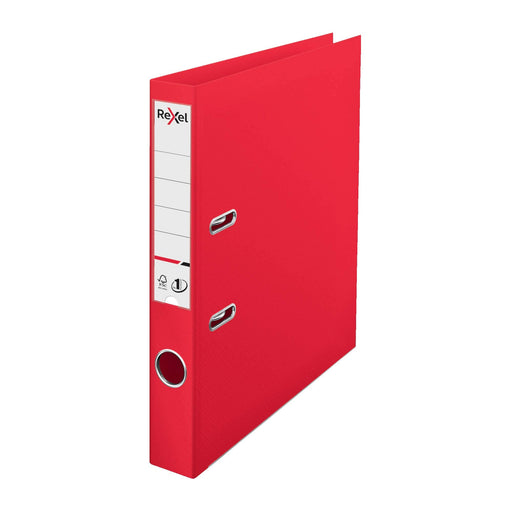 Rexel No.1 Choices Lever Arch File A4 52 mm Red 2 ring 2115508 Polypropylene Smooth Portrait