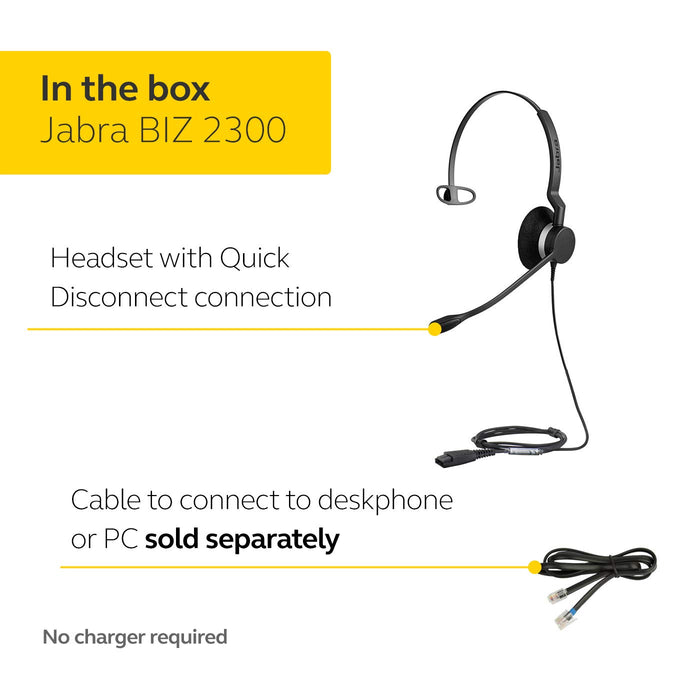 Jabra BIZ 2300 QD Mono - Headset - on-ear - wired