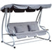 OutSunny3 Seater Swing Bench and 2 Pillows Grey