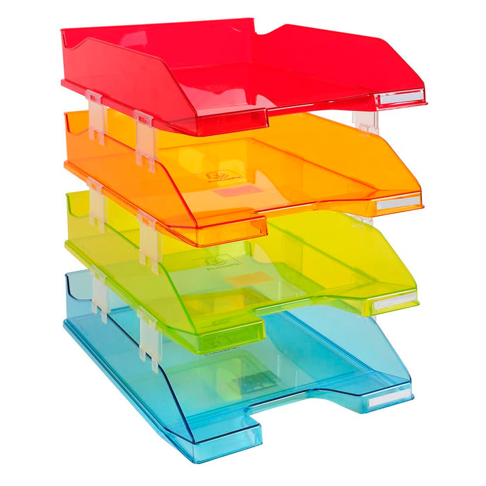 Exacompta Letter Trays Linicolour Harlequin PS Assorted 25.4 x 24.3 cm Pack of 4