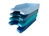 Deflecto Letter Tray Stackable Aqua Tone Cool Breeze Pack of 4