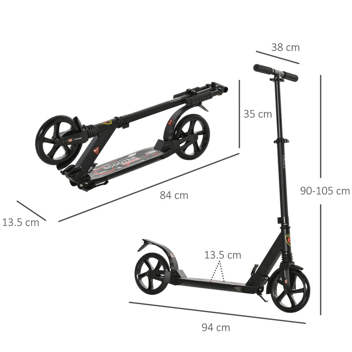 HOMCOM Foldable Scooter AA1-060BK Black