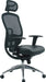 Nautilus Designs Ltd. High Back Mesh Synchronous Executive Armchair with Adjustable Headrest And Chrome Base - Black